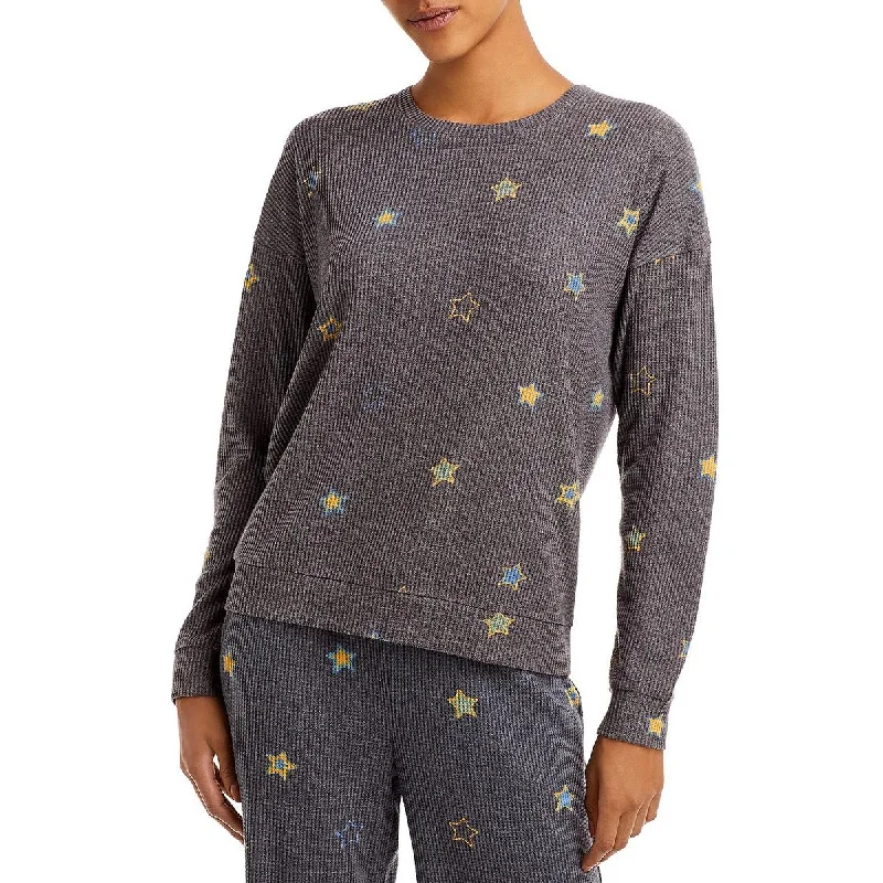 Urban-Inspired Unisex Fashion Pieces Ends Soon Womens Star Print Waffle Pullover Top Urban-Inspired Unisex Fashion Pieces Ends Soon Womens Star Print Waffle Pullover Top