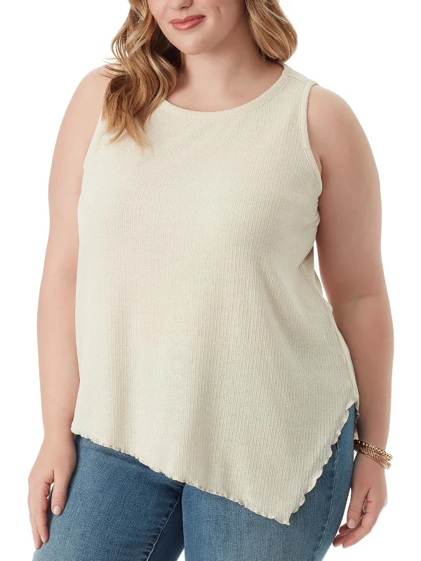Trendy Unisex Streetwear Fashion Comfort Meets Fashion Plus Womens Sleeveless Ribbed Pullover Top