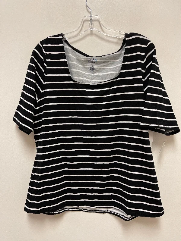 Striped Pattern Top Short Sleeve Croft And Barrow, Size 2x