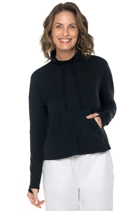 Minimalist Unisex Fashion Must-Haves Chic Styles Women's Solana Mock Neck Pullover | Black Minimalist Unisex Fashion Must-Haves Chic Styles Women's Solana Mock Neck Pullover | Black