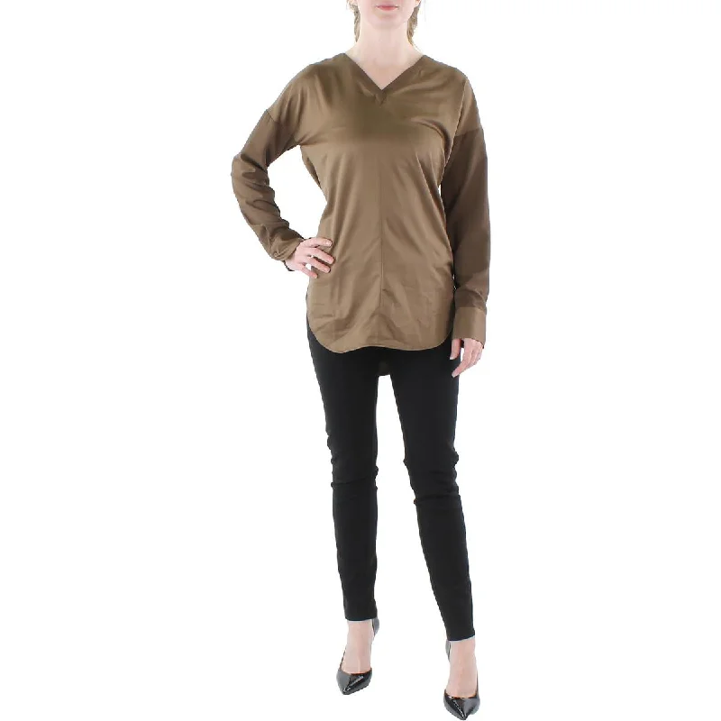 Unisex Casual Fashion Trends Shop Sale Items Token Womens Banded V-Neck Pullover Top