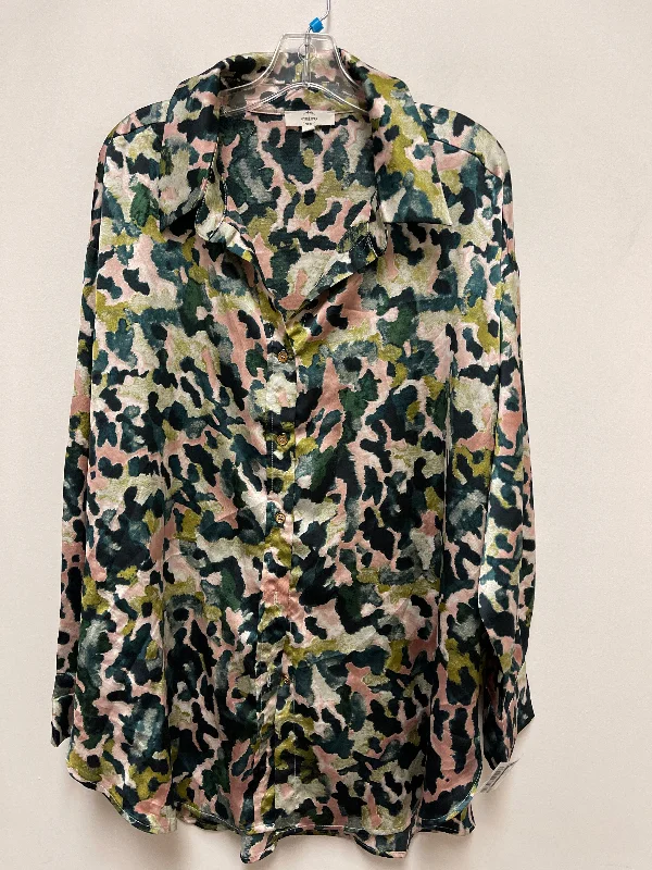 Top Long Sleeve By Entro In Green & Pink, Size: Xl