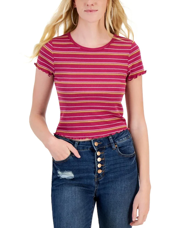 Breathable And Lightweight Unisex Wear Special Offers, Don't Miss Womens Ruffled Crew Neck Pullover Top
