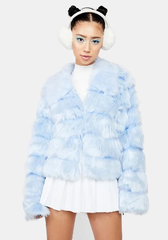 Powder Spun Sugar Faux Fur Jacket