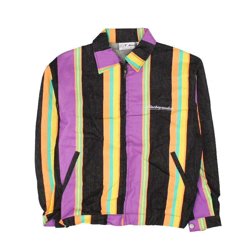 Blackeyepatch Striped Denim Jacket - Black