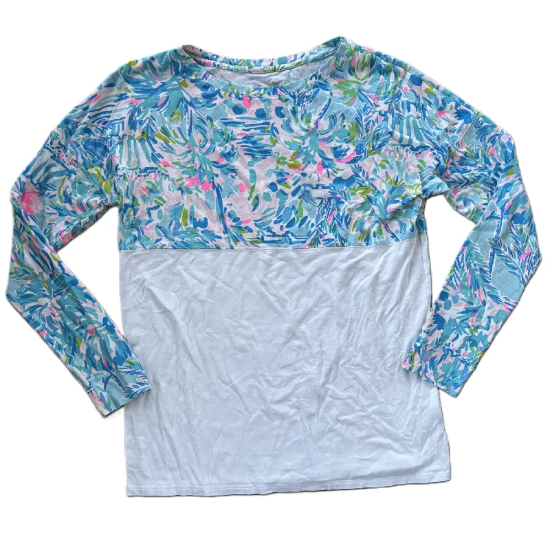 Top Long Sleeve Designer By Lilly Pulitzer In Blue & White, Size: Xs