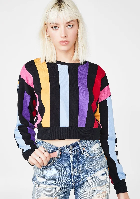 Modern Unisex Streetwear Outfits End-Of-Season Clearance Bold Vertical Stripe Track Pullover Modern Unisex Streetwear Outfits End-Of-Season Clearance Bold Vertical Stripe Track Pullover