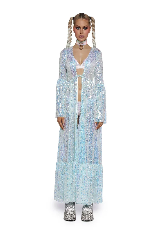 Electric Daze Sequin Duster - Blue