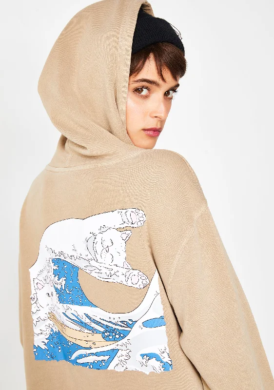 Comfortable Unisex Streetwear Hot Styles Sand Great Wave Pullover Sweater