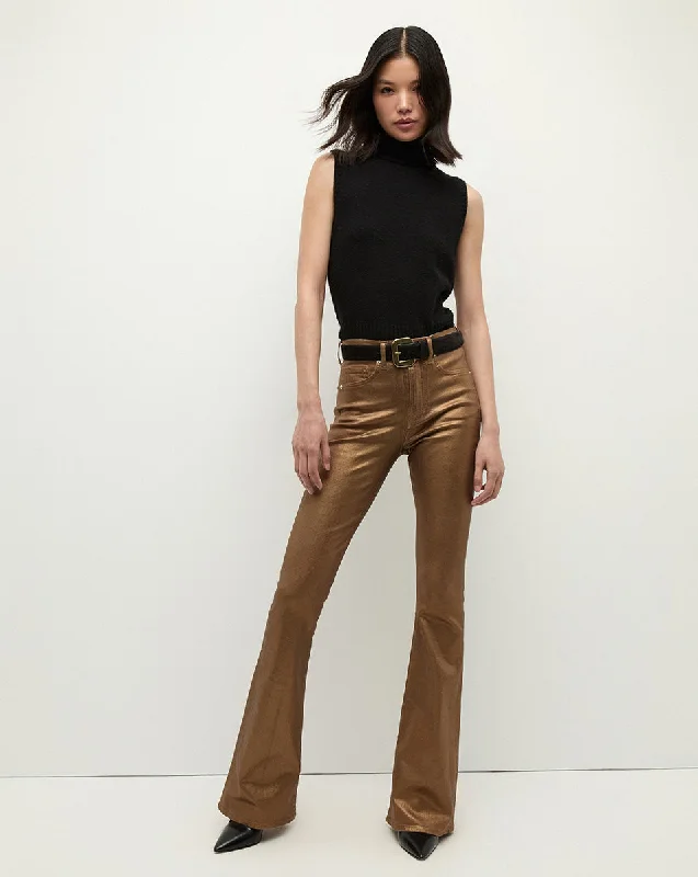 Beverly Metallic Skinny-Flare Jean