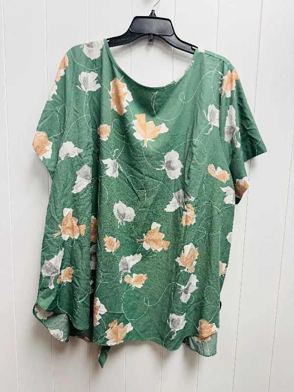 Green Top Short Sleeve Ava & Viv, Size 4x