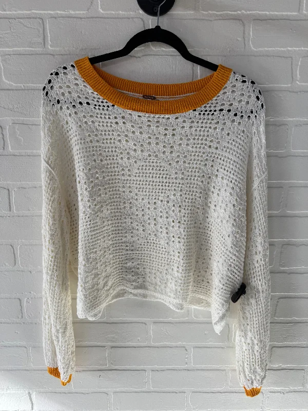 Sweater By Free People In White & Yellow, Size: Xs