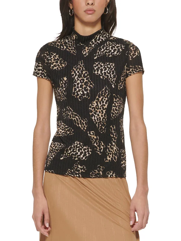 Unisex Everyday Fashion Essentials Flash Sale, Don'T Miss Womens Short Sleeve Animal Print Pullover Top