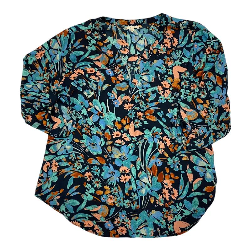 Top 3/4 Sleeve By Maurices In Blue & Green, Size: 1x