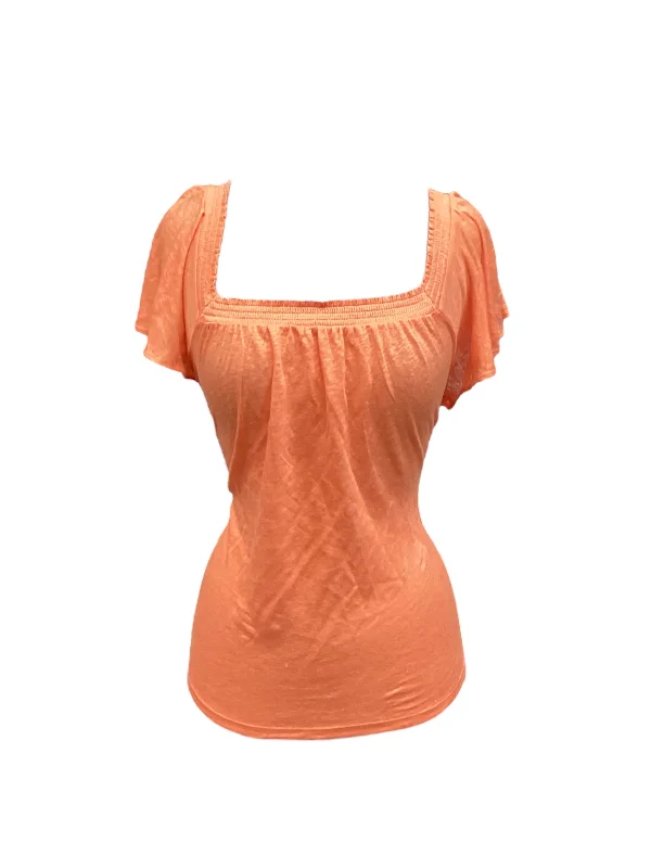 Orange Top Short Sleeve Loft, Size M