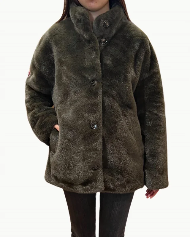 Women's Work Apparel Trendy Styles Venus Knitted Coat In Army