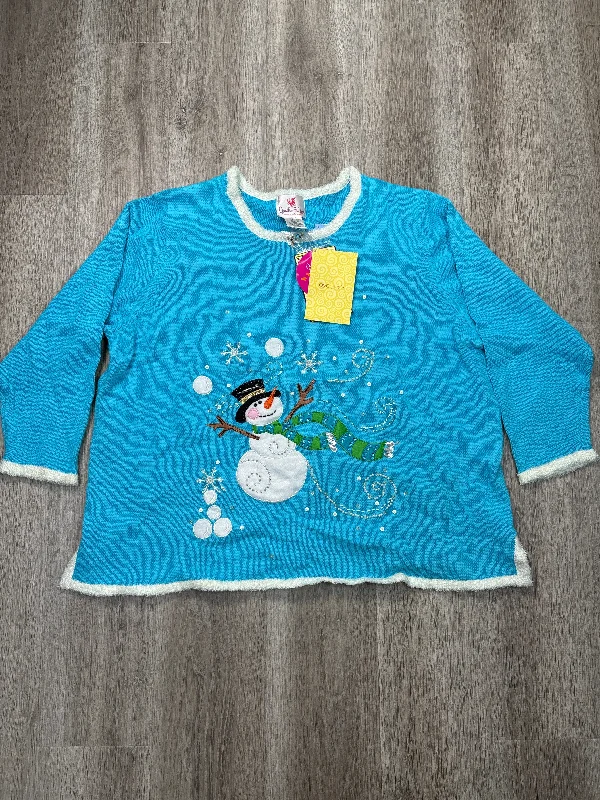 Sweater By Quaker Factory In Blue, Size: 3x