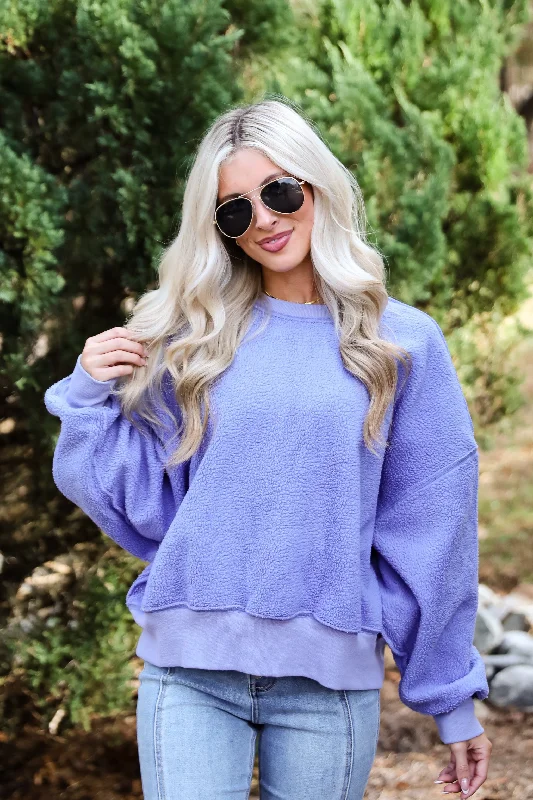 Fashion-Forward Unisex Apparel Style Without Limits Cutest Consideration Periwinkle Sherpa Pullover Fashion-Forward Unisex Apparel Style Without Limits Cutest Consideration Periwinkle Sherpa Pullover