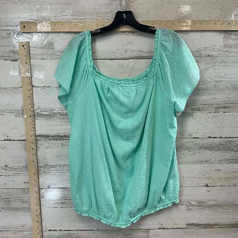 Green Top Short Sleeve Basic Lane Bryant, Size 2x