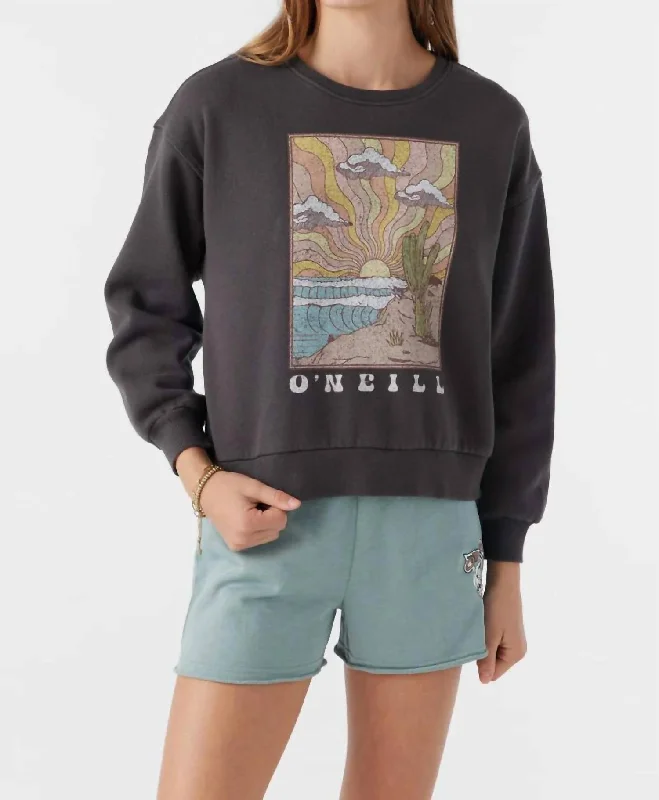 Versatile Clothing For All Genders Flirty Fashion Discounts Ana Crew Neck Fleece Pullover In Washed Black Versatile Clothing For All Genders Flirty Fashion Discounts Ana Crew Neck Fleece Pullover In Washed Black