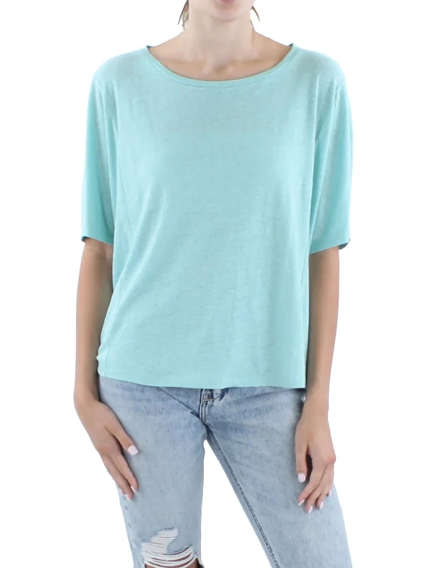 Sleek And Comfortable Unisex Wear Day-To-Night Styles Womens Solid Organic Linen Pullover Top Sleek And Comfortable Unisex Wear Day-To-Night Styles Womens Solid Organic Linen Pullover Top