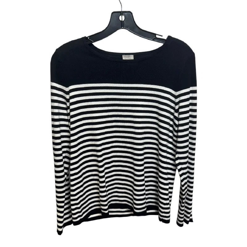 Sweater By Chicos In Striped Pattern, Size: S