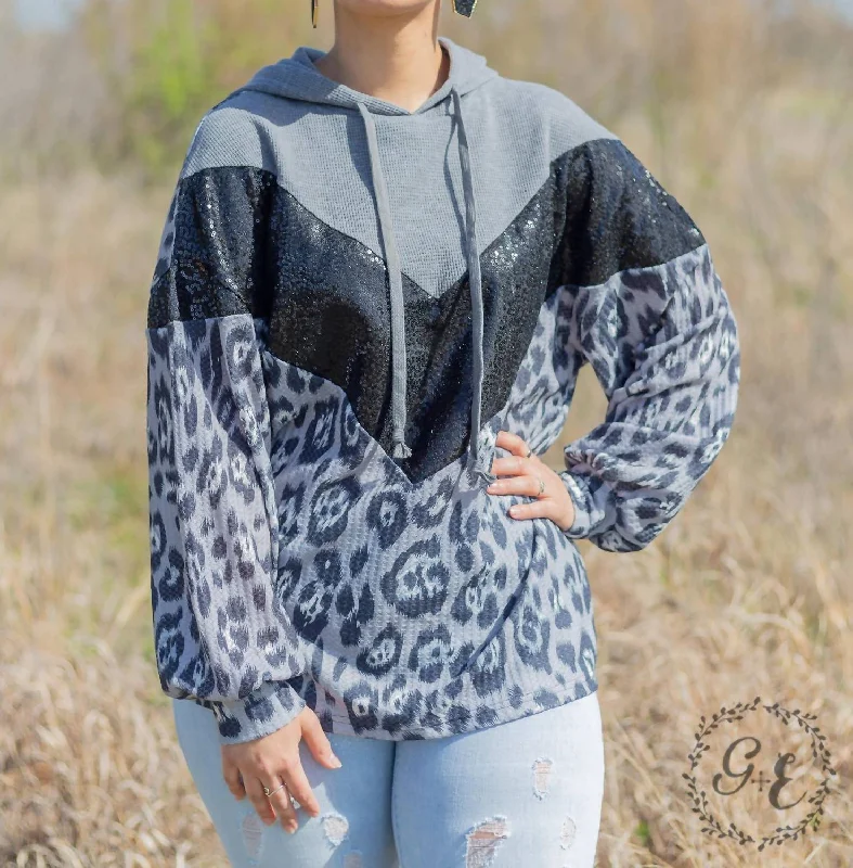 Oversized Unisex Fashion Pieces Bid Farewell To The Old Season Smokey Leopard Pullover Hoodie With Balloon Sleeve In Grey Oversized Unisex Fashion Pieces Bid Farewell To The Old Season Smokey Leopard Pullover Hoodie With Balloon Sleeve In Grey