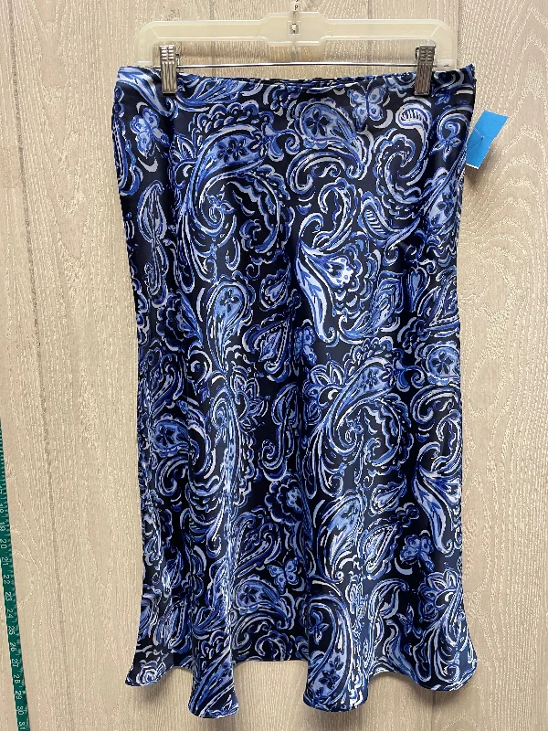 Skirt Midi By Talbots In Black & Blue, Size: 10