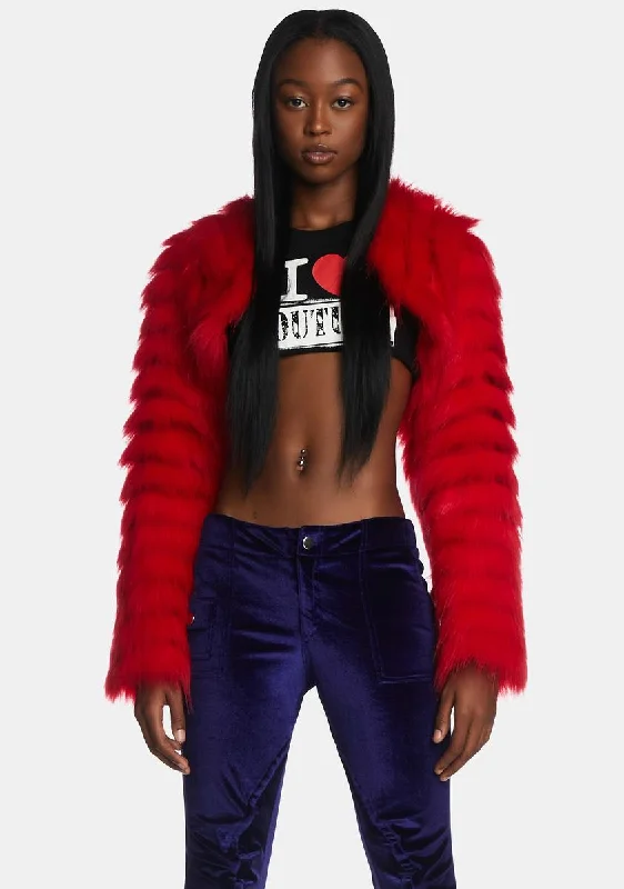 Comfortable Garments For Women Trend Forward Threads Scarlett Faux Fur Shrug