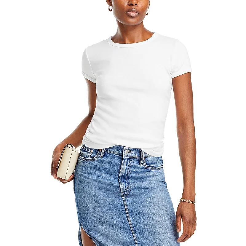 High-Quality Unisex Fashion Basics Discover Now Womens Cotton Ruched Pullover Top