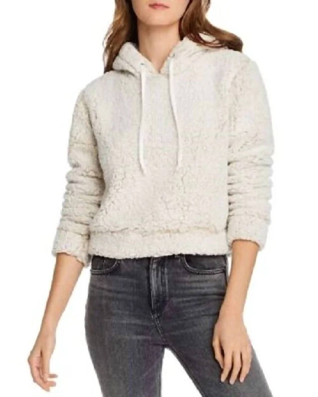 Relaxed-Fit Unisex Clothing Options Seasonal Clearance Sherpa Hoodie Sweatshirt Pullover In Cream Relaxed-Fit Unisex Clothing Options Seasonal Clearance Sherpa Hoodie Sweatshirt Pullover In Cream