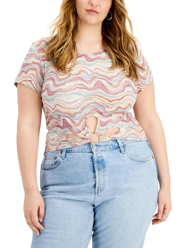 Unisex Casual Fashion Trends Modern Chic Discounts Plus Womens O-Ring Scoop Neck Pullover Top Unisex Casual Fashion Trends Modern Chic Discounts Plus Womens O-Ring Scoop Neck Pullover Top