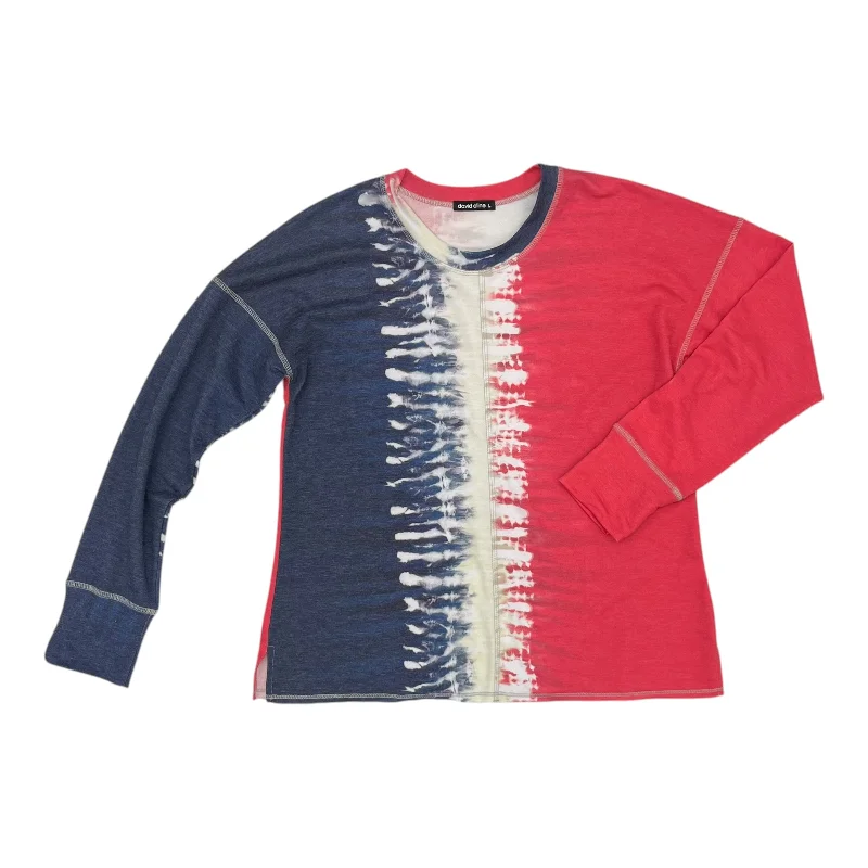 Top Ls By David Cline In Blue Red & White, Size:L