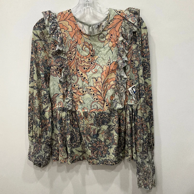 Top Long Sleeve By Bl-nk In Multi-colored, Size: M