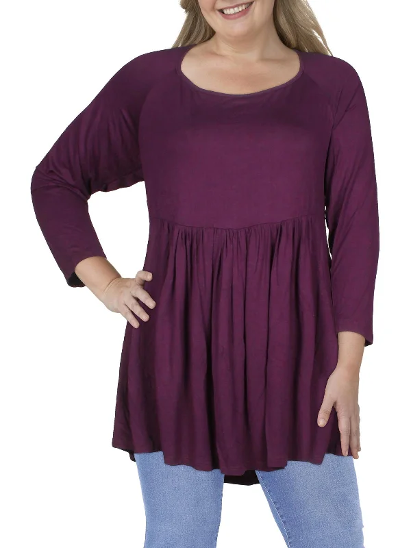 Sustainable Gender-Neutral Apparel Limited Time Flash Sale Plus Womens Solid Rayon Pullover Top Sustainable Gender-Neutral Apparel Limited Time Flash Sale Plus Womens Solid Rayon Pullover Top