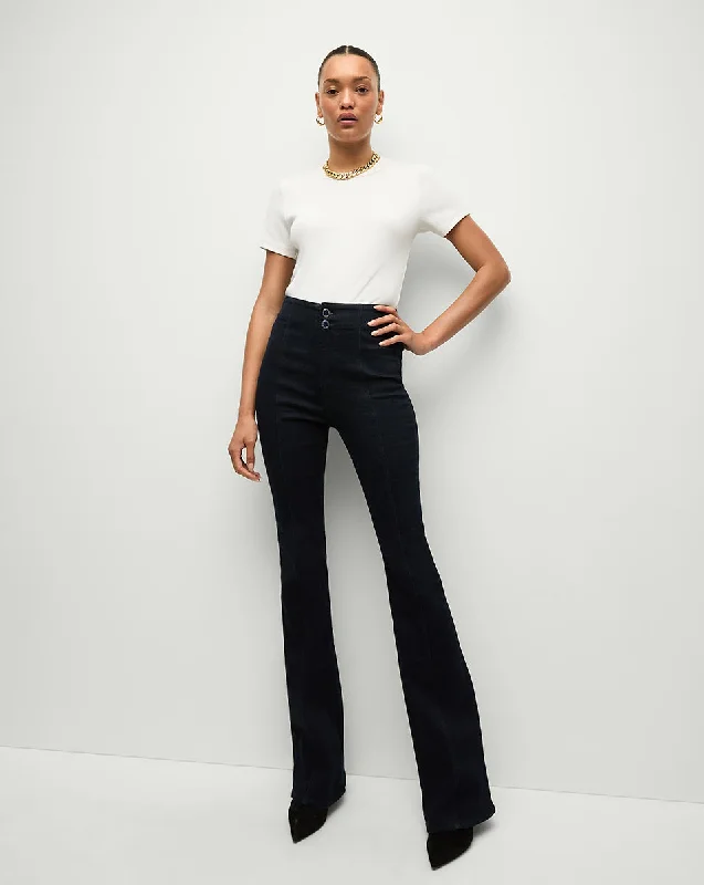 Beverly Seamed Skinny-Flare Jean