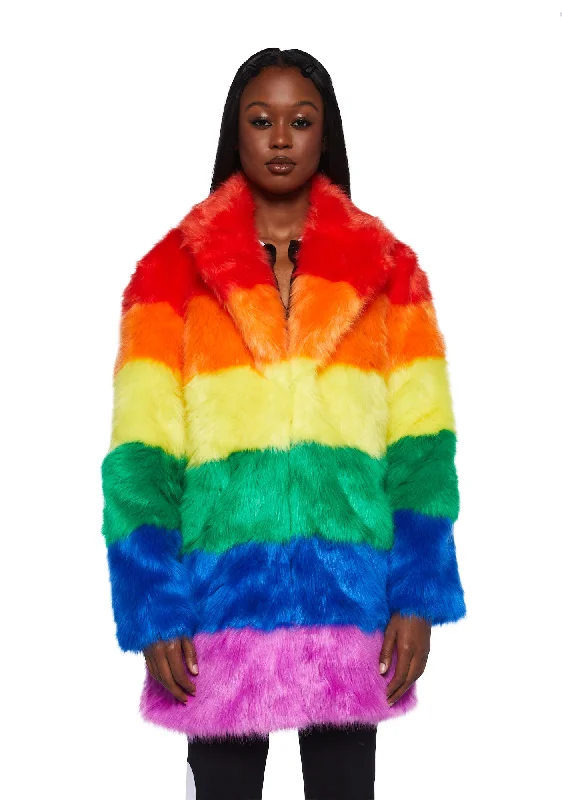 Vivid Vibrations Faux Fur Coat