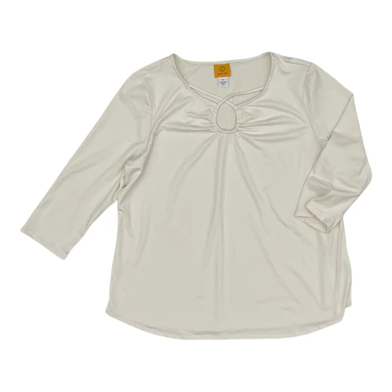 Top 3/4 Sleeve By Ruby Rd In Cream, Size:Xl