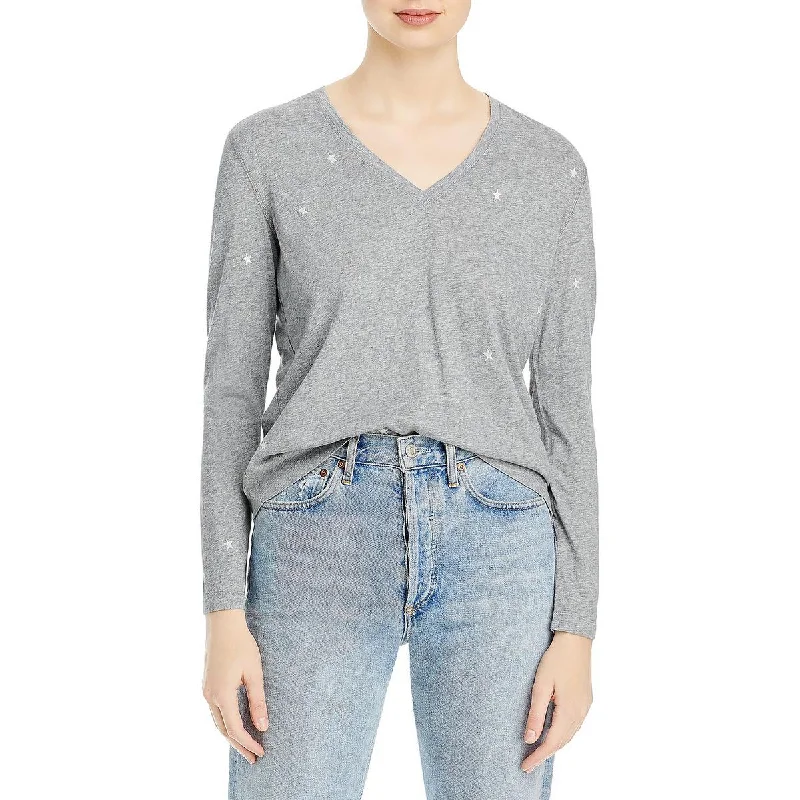 Minimalist Unisex Fashion Must-Haves Trend Leading Collection Womens Star Print V-Neck Pullover Top Minimalist Unisex Fashion Must-Haves Trend Leading Collection Womens Star Print V-Neck Pullover Top