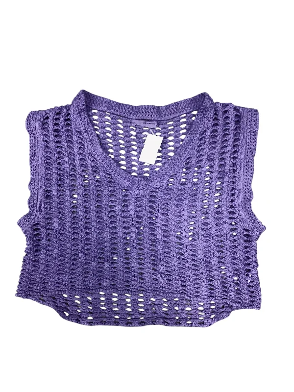 Sweater Short Sleeve By By Together In Purple, Size: S