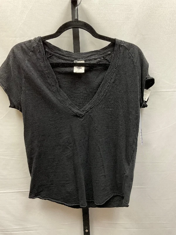 Black Top Short Sleeve Basic We The Free, Size Petite   S