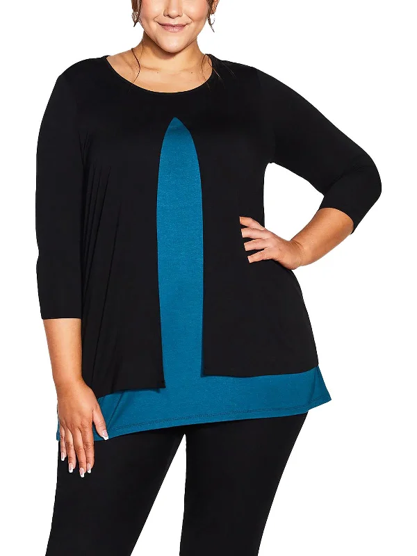 Classic Unisex Fashion Looks Style Without Limits Plus Womens Colorblock Pullover Tunic Top Classic Unisex Fashion Looks Style Without Limits Plus Womens Colorblock Pullover Tunic Top