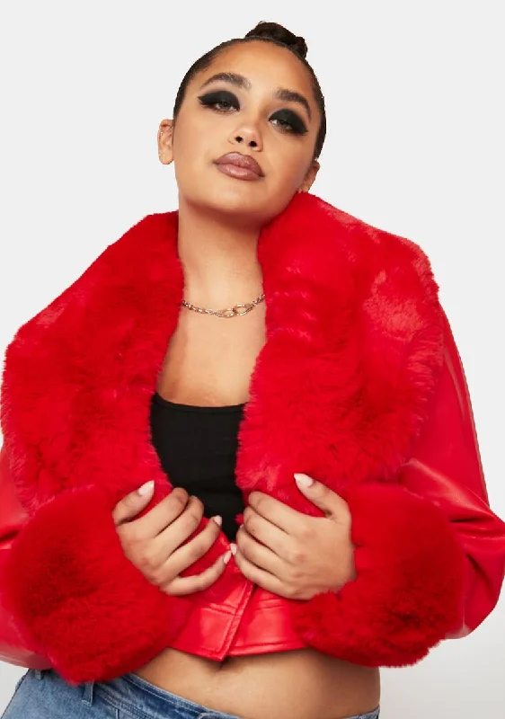 Red Plus Giselle Faux Fur Coat