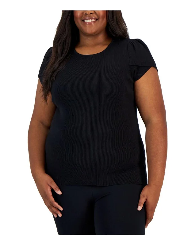Fashion-Forward Gender-Neutral Outfit Ideas Hot Items Plus Womens Ribbed Tulip Sleeves Pullover Top Fashion-Forward Gender-Neutral Outfit Ideas Hot Items Plus Womens Ribbed Tulip Sleeves Pullover Top