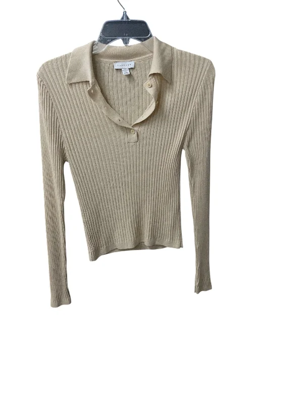 Top Long Sleeve By Topshop In Tan, Size: S