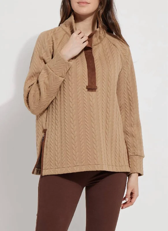 Minimalist Unisex Fashion Essentials Trendy Pulse Iris Quilted Jersey Pullover In Warm Biscuit Minimalist Unisex Fashion Essentials Trendy Pulse Iris Quilted Jersey Pullover In Warm Biscuit