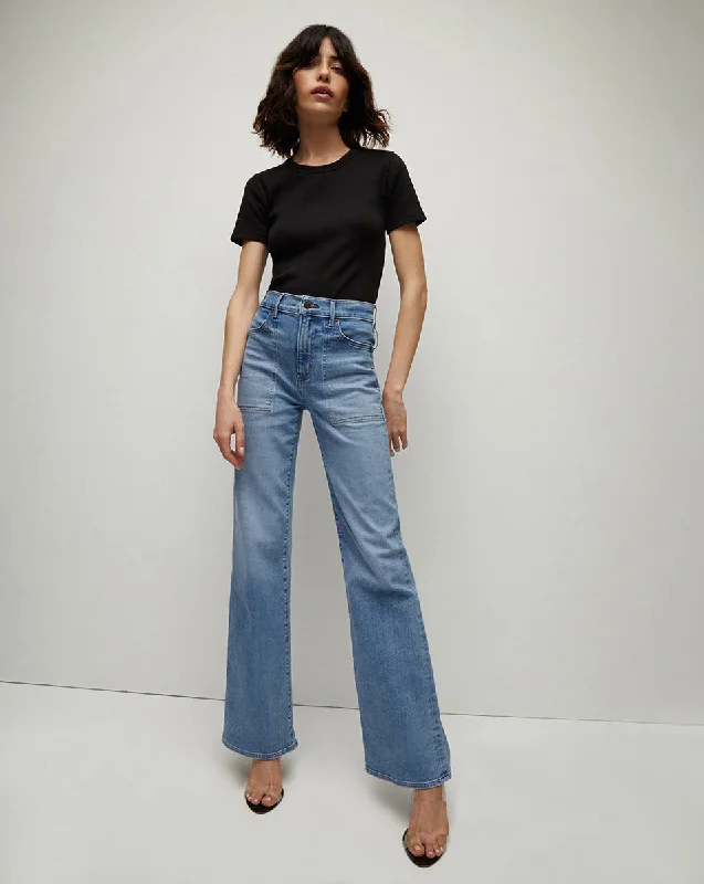 Crosbie Patch Pocket Slim Wide-Leg Jean