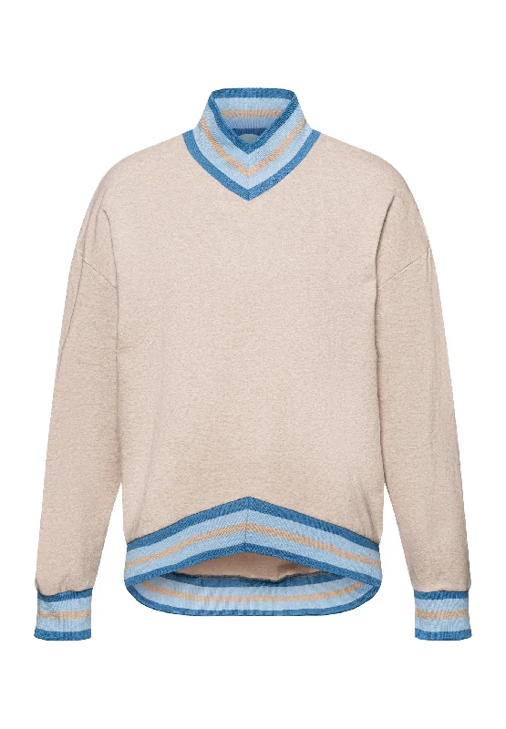 Sleek And Stylish Unisex Outerwear Fashion Deal Natural Living Cotton High Neck Pullover | Camel Melange 78849-2895 Sleek And Stylish Unisex Outerwear Fashion Deal Natural Living Cotton High Neck Pullover | Camel Melange 78849-2895