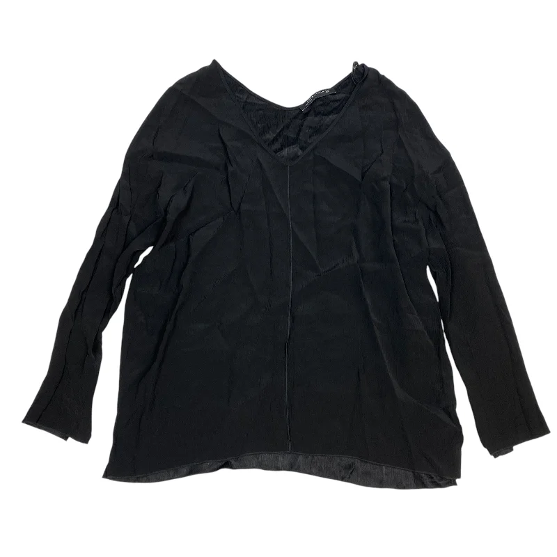 Top Long Sleeve By Zara In Black, Size: Xl