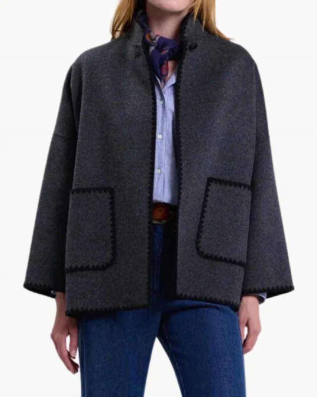 Women's Vintage Garments Mega Sale Valentine Woman Woven Coat In Anthracite